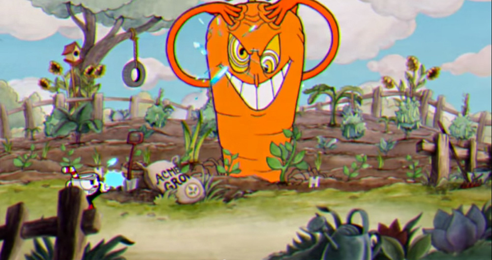 Cuphead screenshot Carrot boss