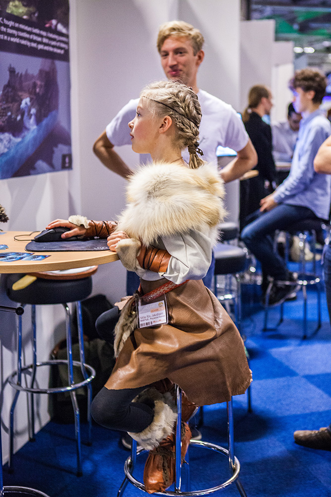 Cosplay girl playing Wartile at Comic Con Malmö 2015