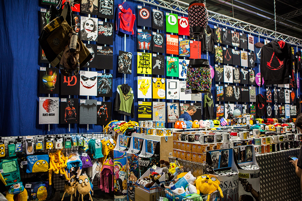 Some of all the T-shirts at Comic Con Malmö 2015