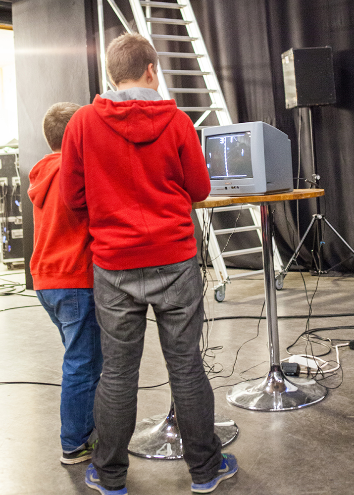 Kids attending Swedish Championships of Pong at Retro Gathering 2