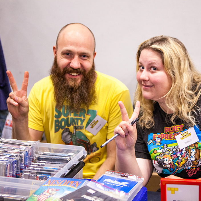 Friends selling at Retro Gathering