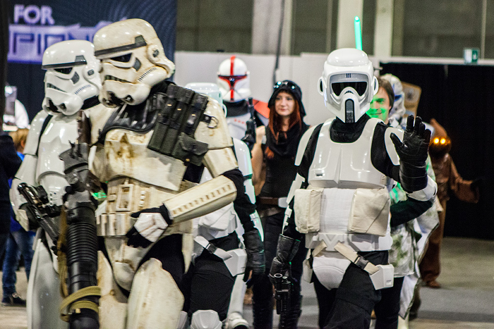 Star Wars cosplayers on parade