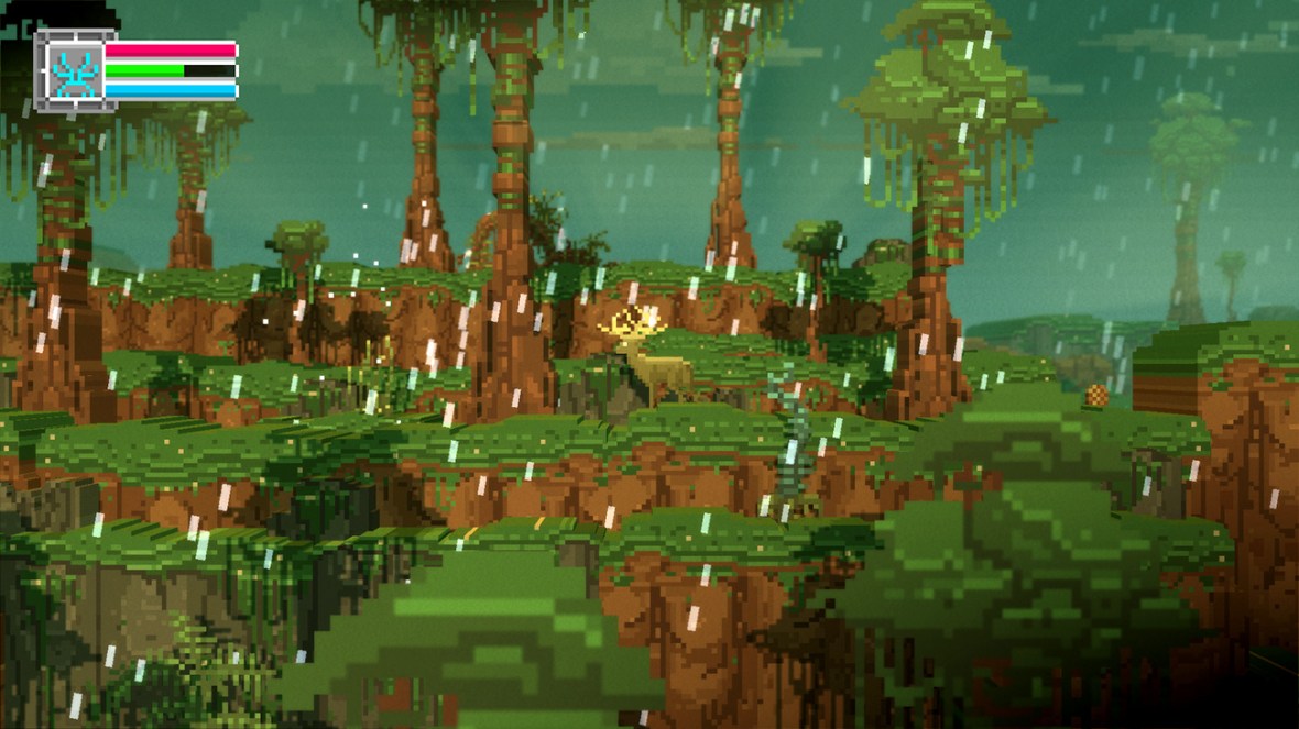 Full grown buck in rainy jungle The Deer God Screenshot - Buck in rainy jungle