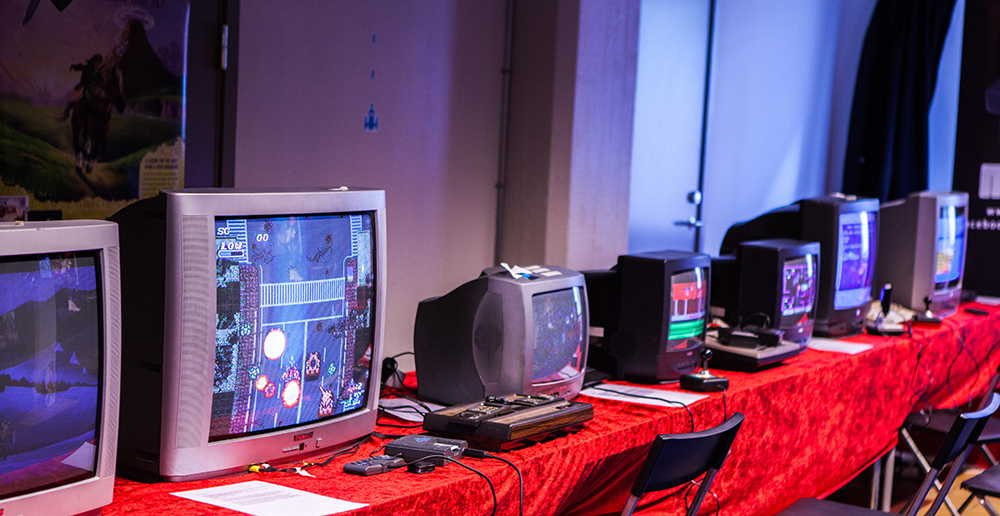 Gaming setup at Retrospelsfestivalen 2015