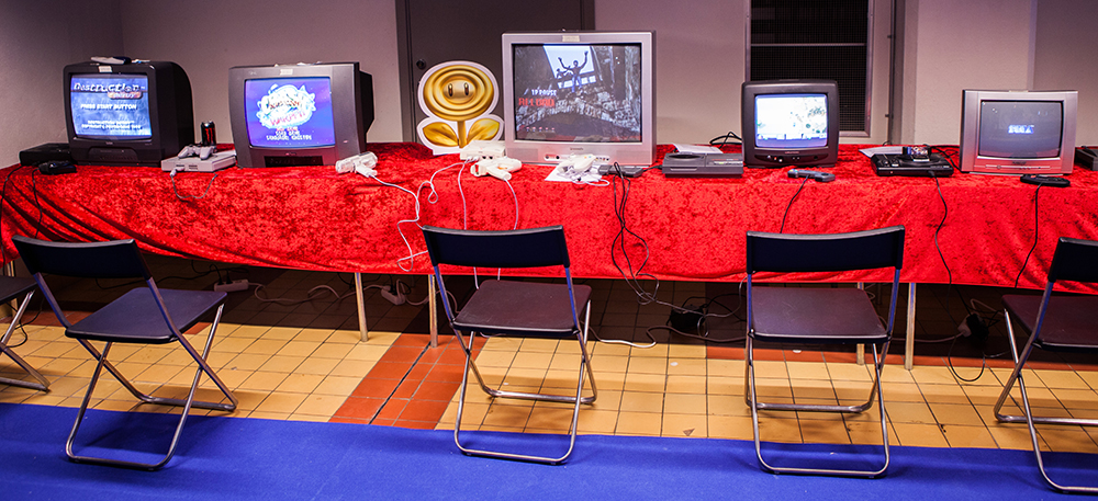 Gaming setup at Retrospelsfestivalen