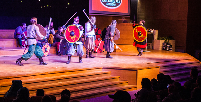 Vikings fighting at Sci-Fi World