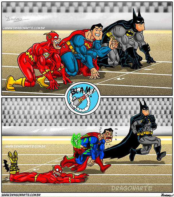 Flash VS Superman VS Batman running