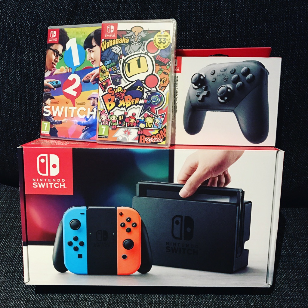 Nintendo Switch with games