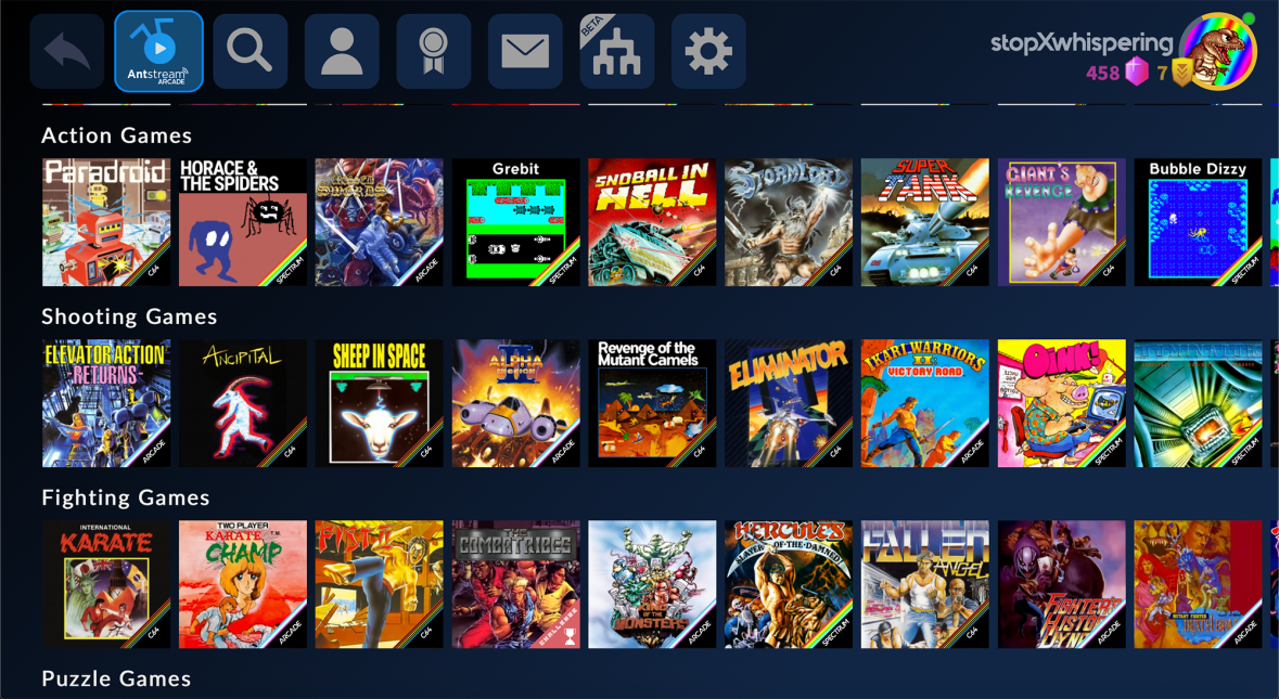 Antstream Arcade Library